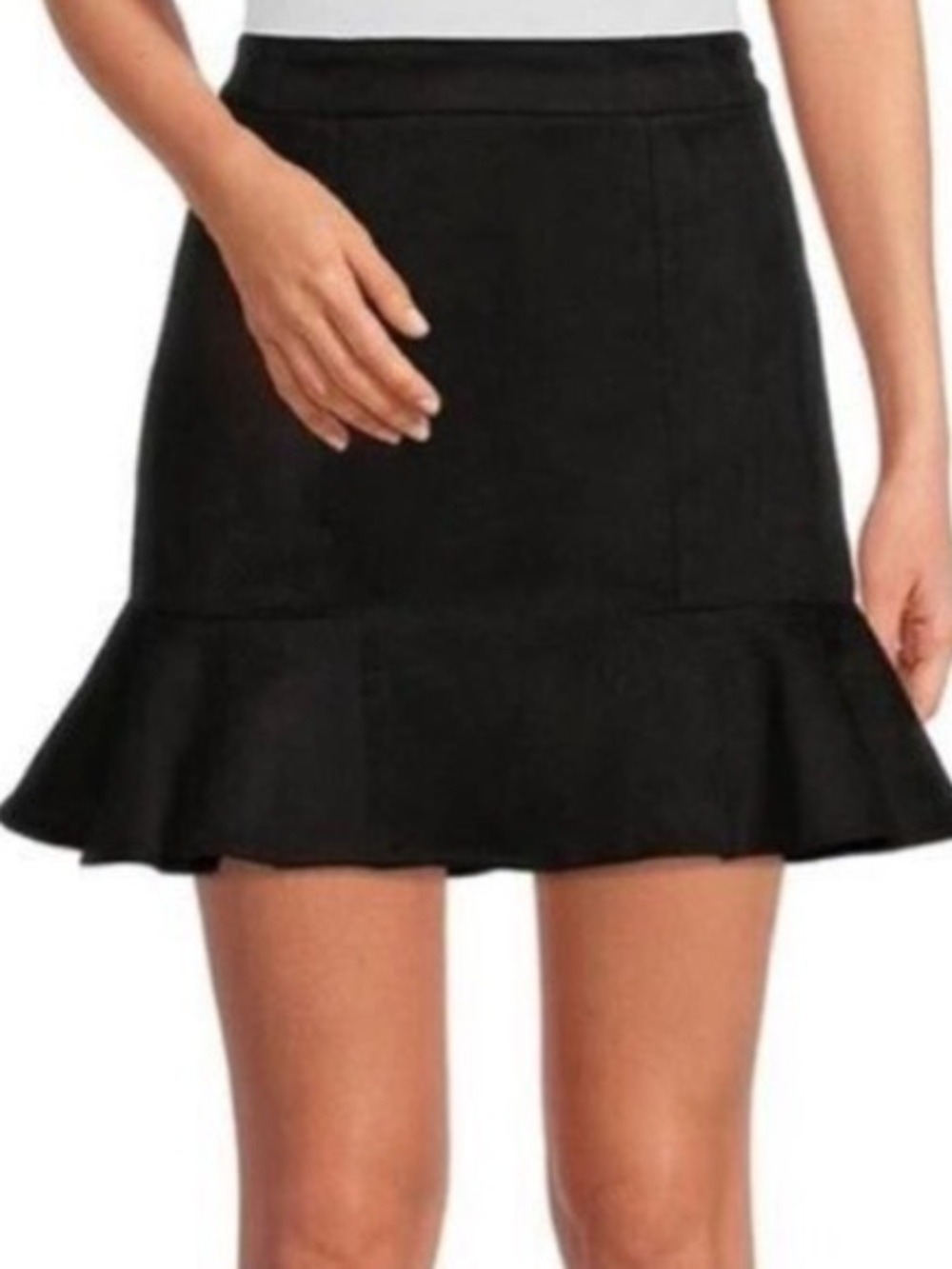 NWT $79 a loves a Ruffle Hem Faux Suede Skirt